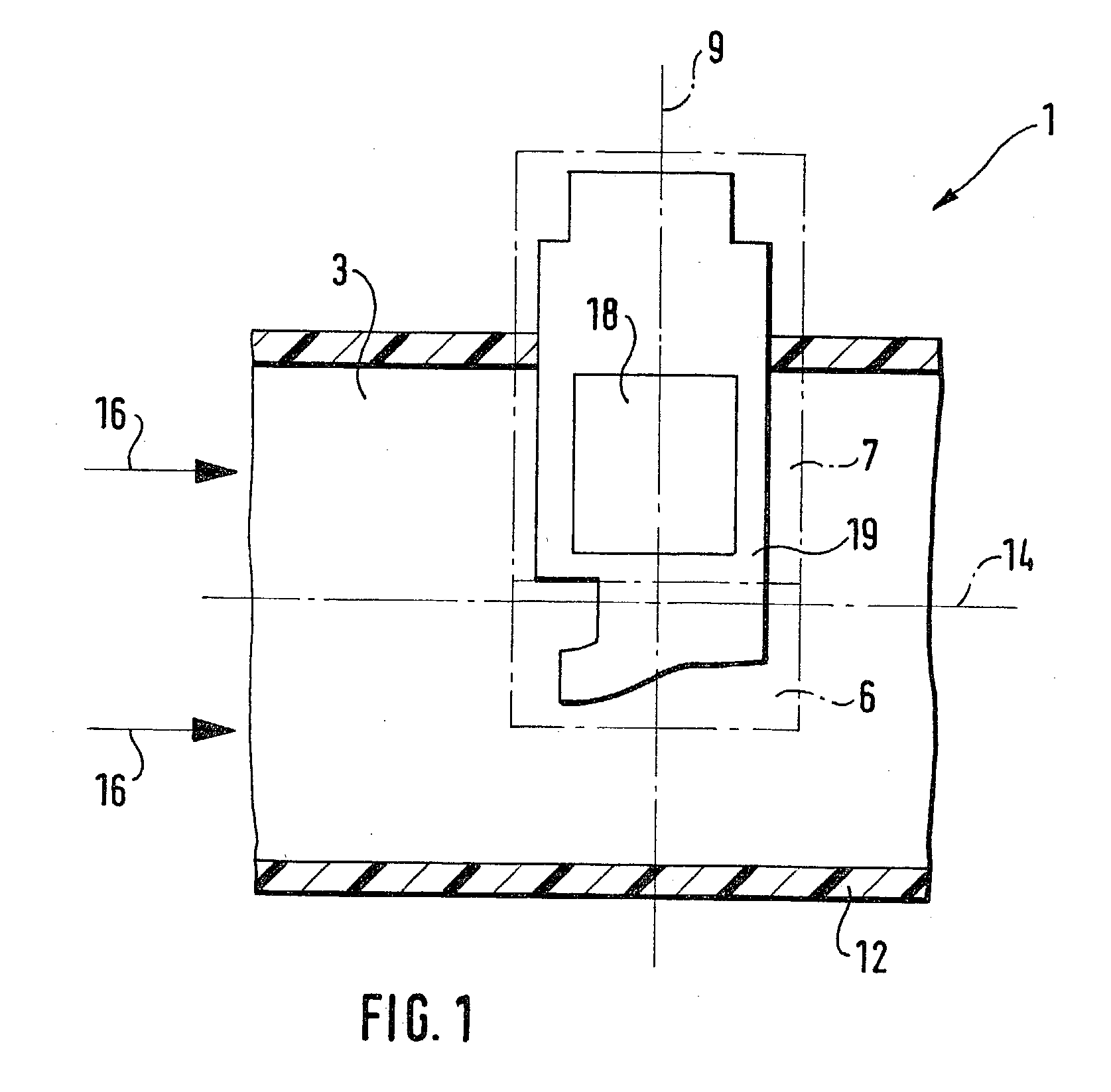 Device for determining at least one parameter of a flowing medium