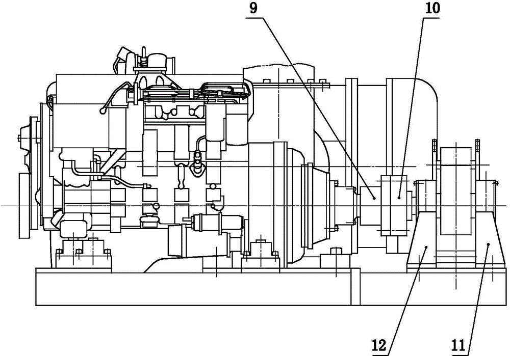 Driving device of blower for drainage asphalt pavement functional recovery vehicle