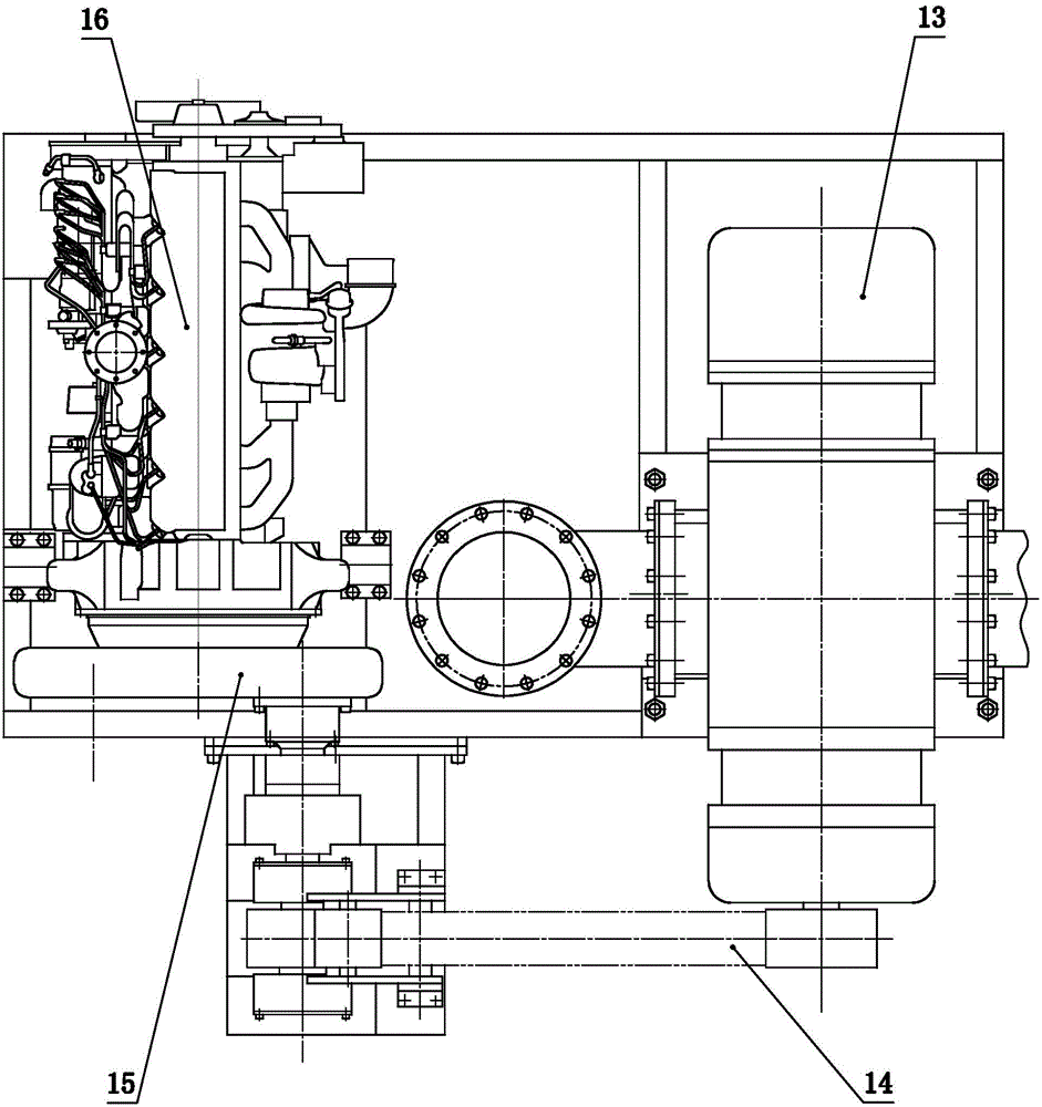 Driving device of blower for drainage asphalt pavement functional recovery vehicle