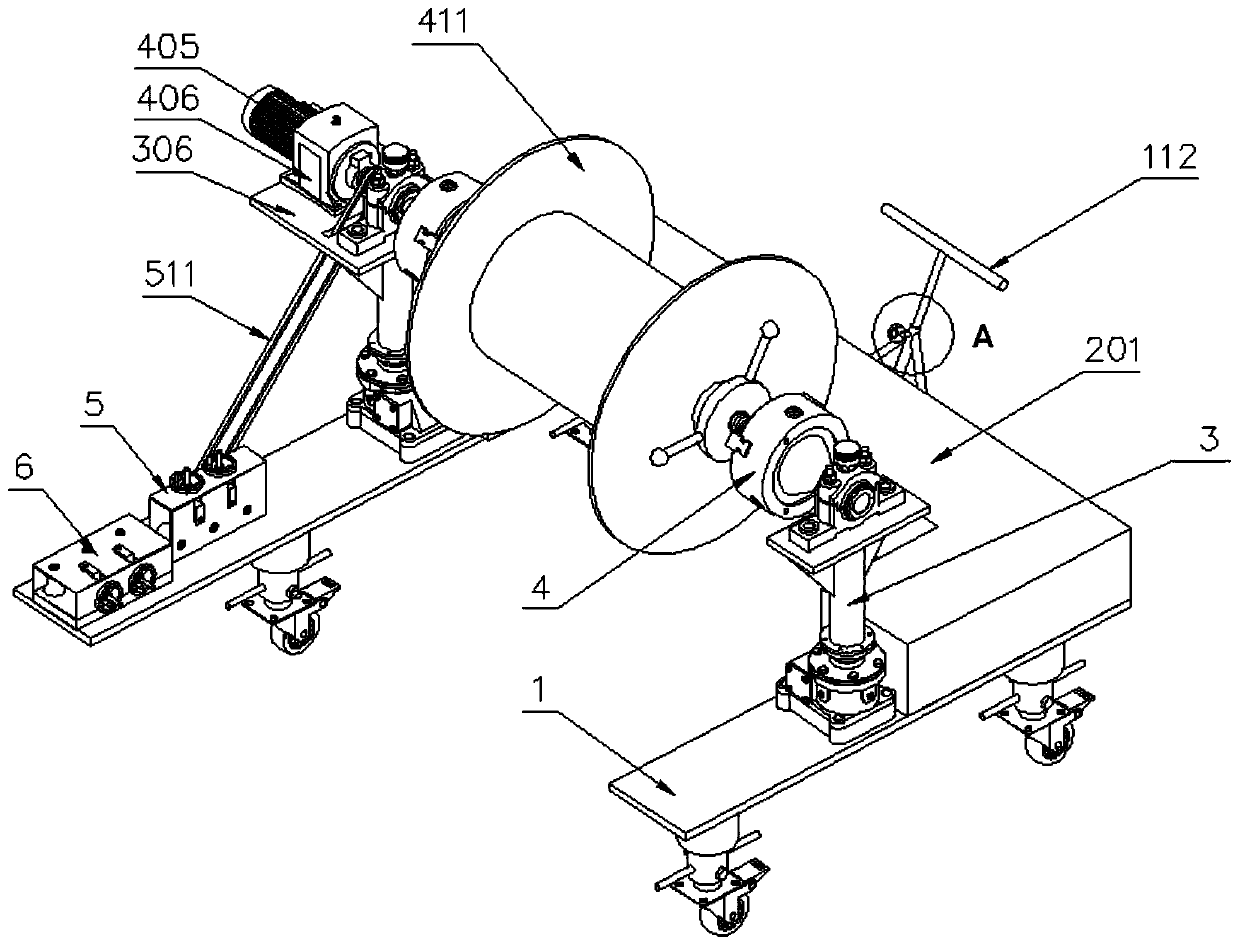 An auxiliary device for laying cables