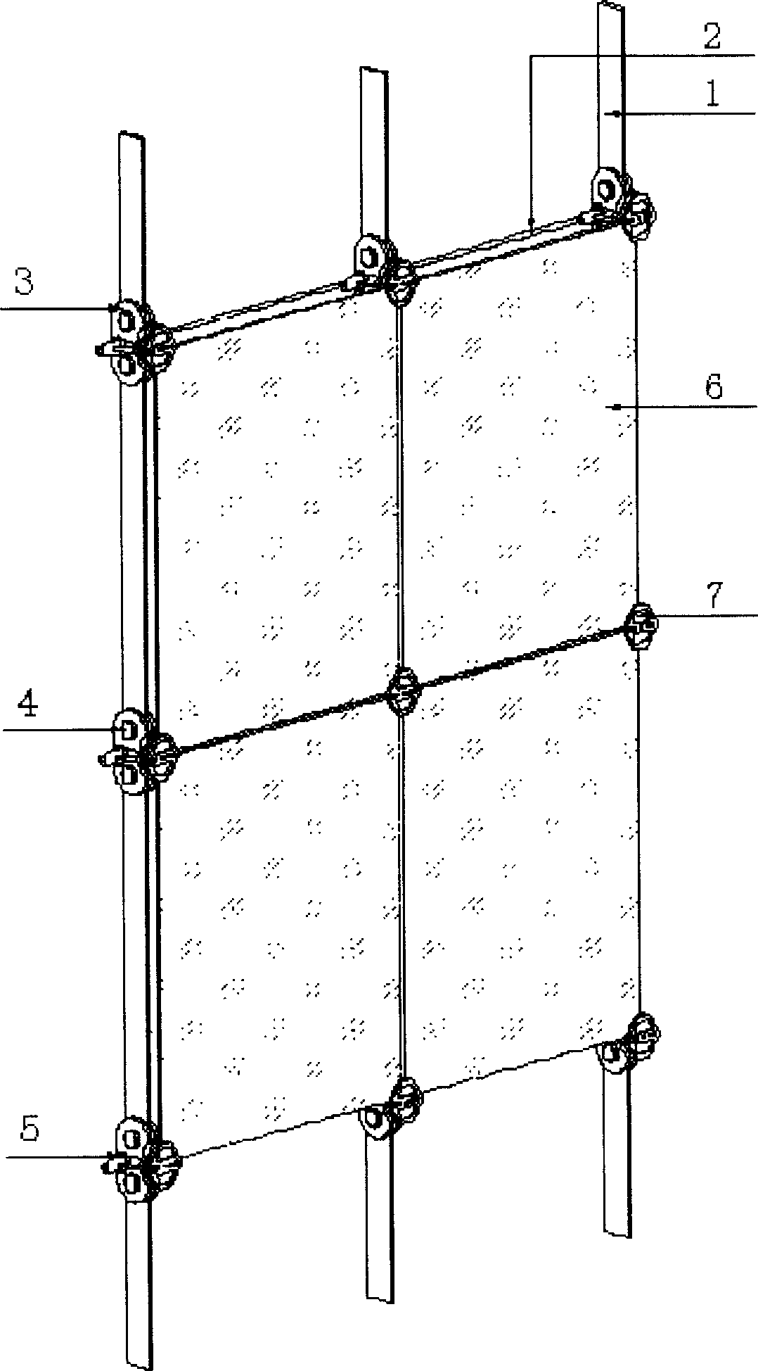Point-supporting glass curtain wall structure
