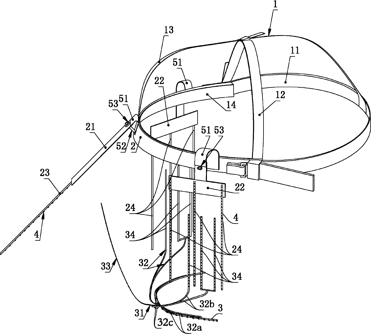 Cranial jaw traction device for maxillary fracture