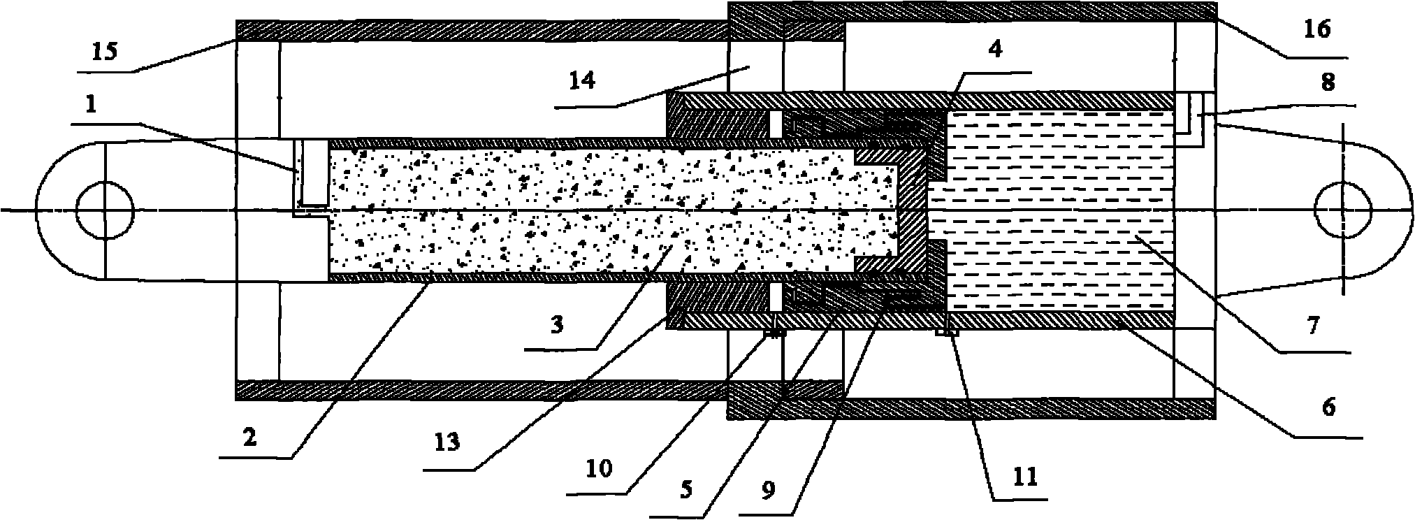 Elastic buffering hydraulic cylinder