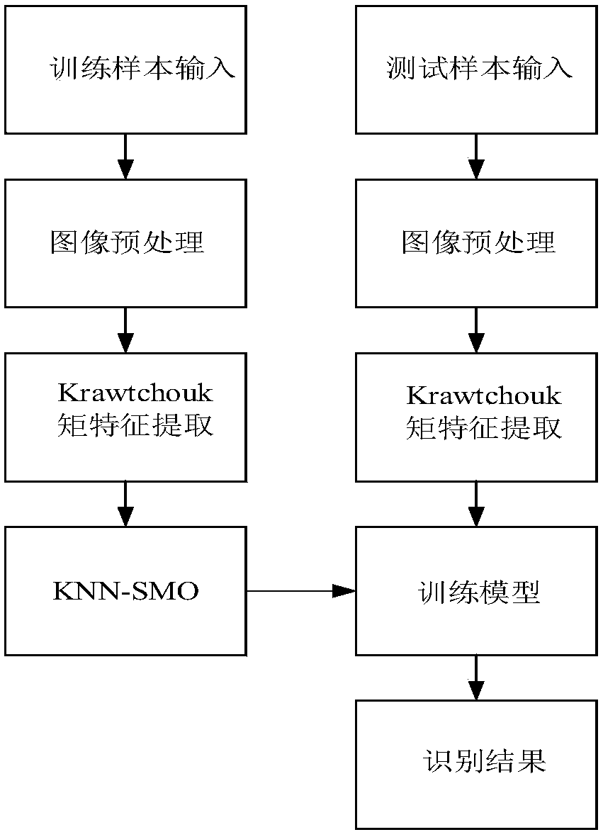 A Classification Identification Method Based on Krawtchouk Moment and KNN-SMO Classifier