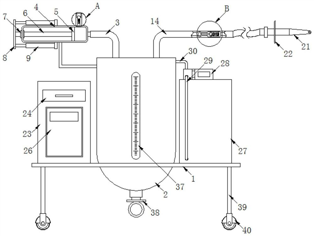 A nursing device for hepatobiliary surgery with drainage function