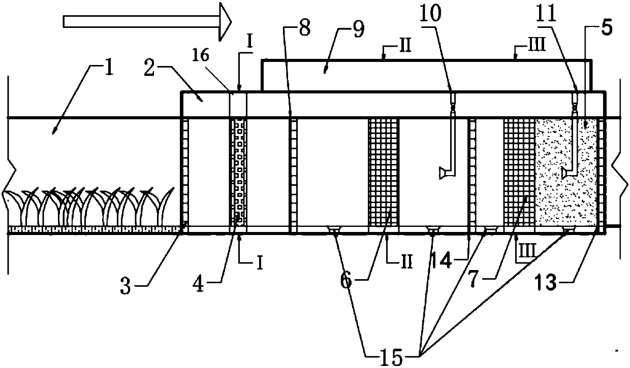 Reproducible filler filter drum for intercepting nitrogen and phosphorus in ecological ditch of farmland