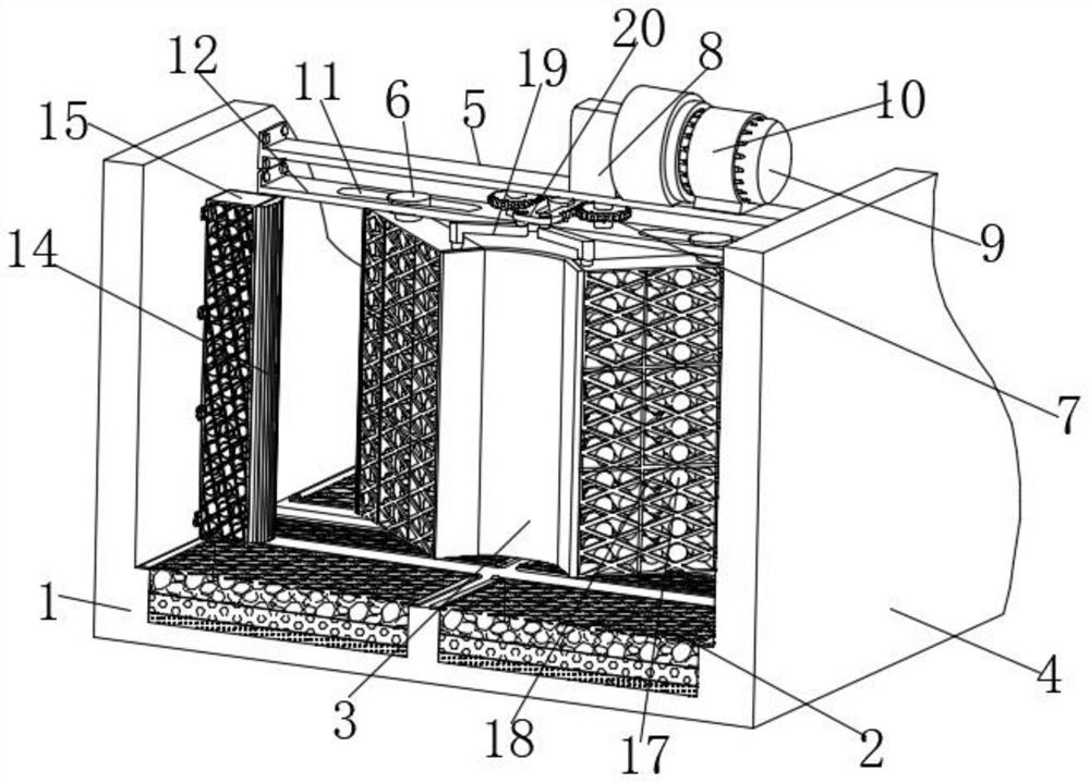 Natural vertical seam type fish way structure with adjustable flow speed and construction method thereof