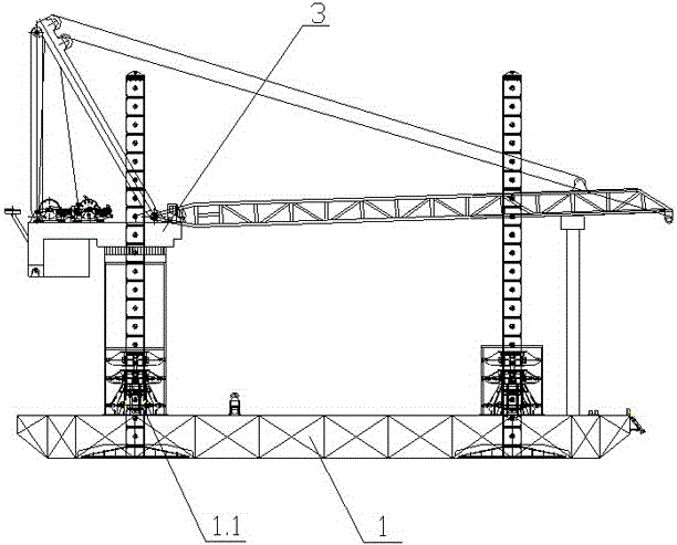 Wind power and bridge rock-socketed construction process