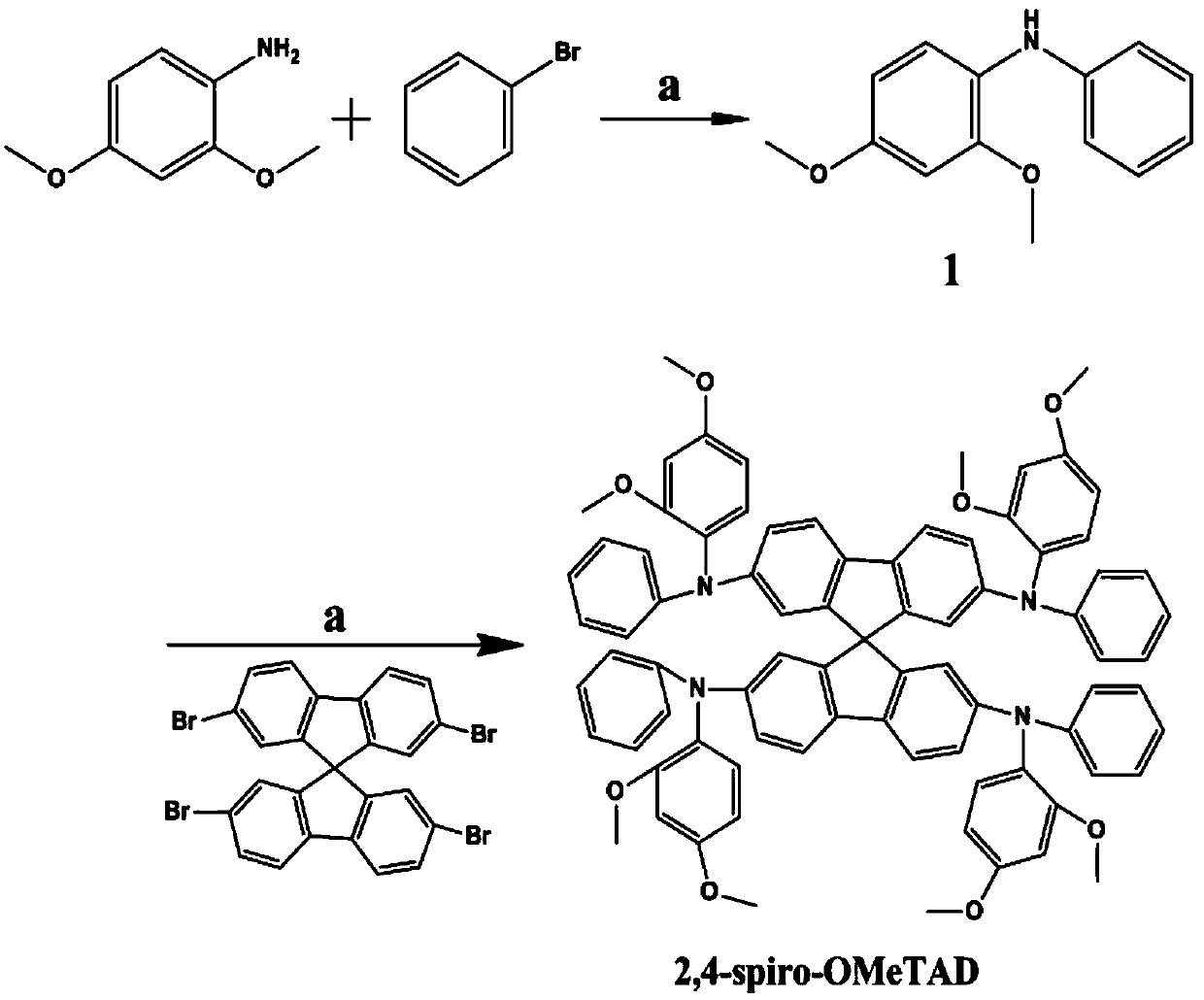 Structure, synthesis and application of a spirobifluorene-based hole-transporting material