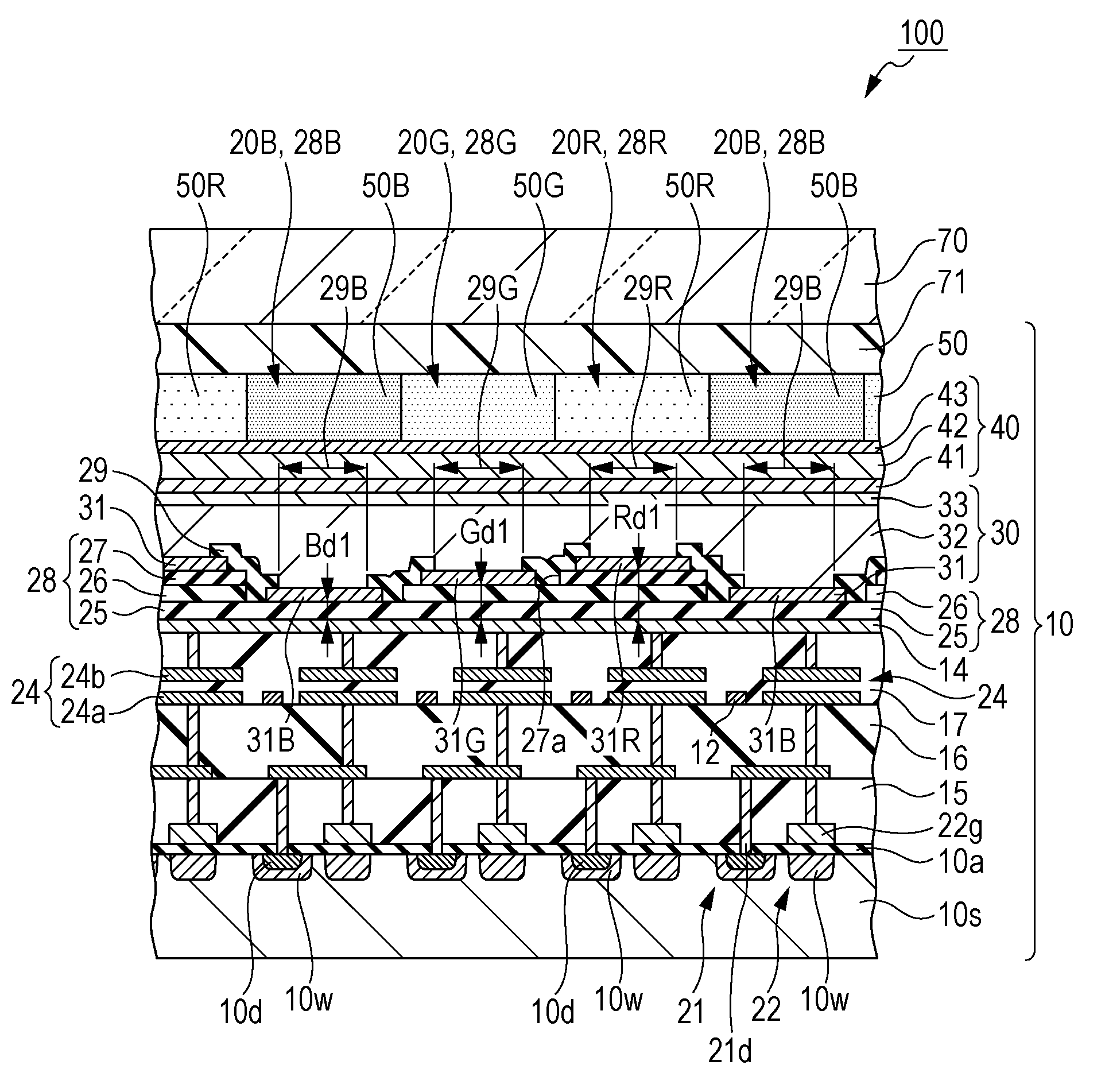 Light emitting device, method of manufacturing light emitting device, and electronic equipment