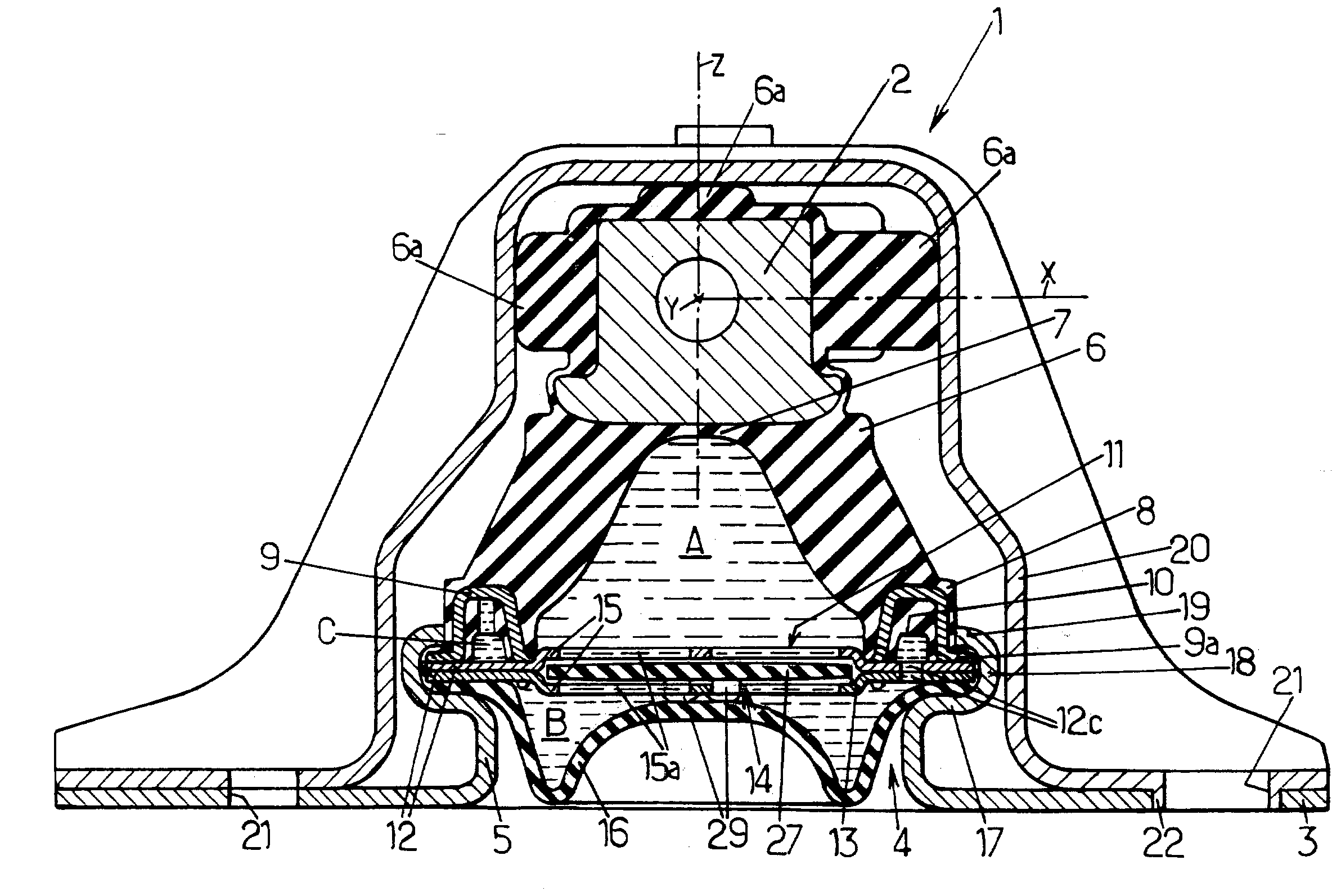 Hydraulic vibration-damping support including a clip-on decoupling flap