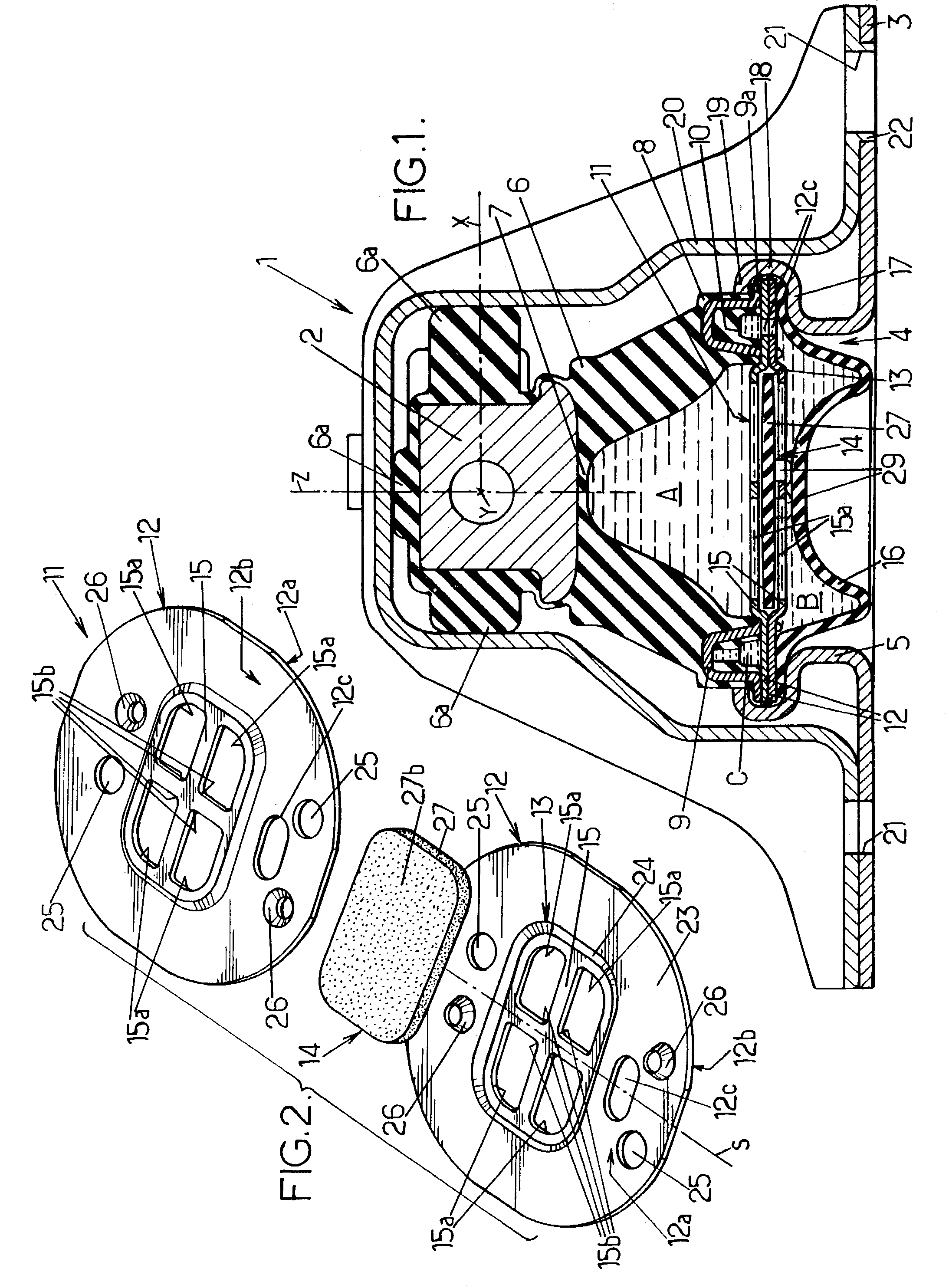 Hydraulic vibration-damping support including a clip-on decoupling flap