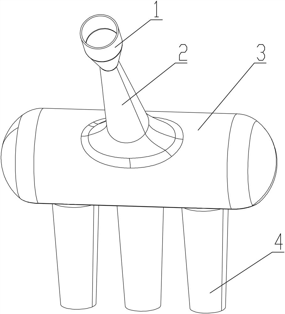 Engine air intake system with air inlet flow guiding blade grid and simulated analysis method