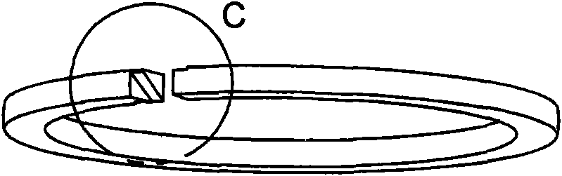 End-clearance-free piston ring provided with positioning groove