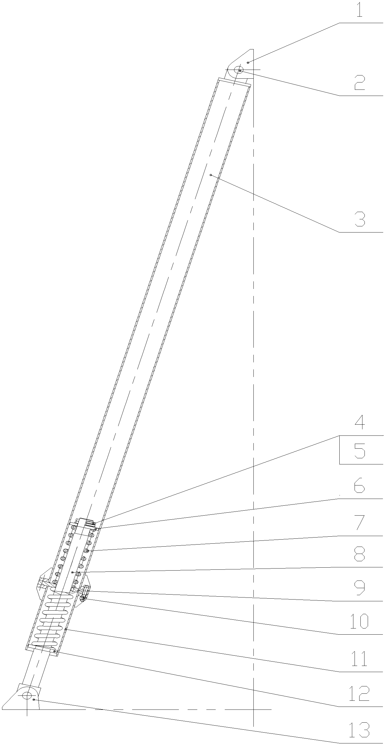 Three-fulcrum anti-overturning protecting device for pile frame