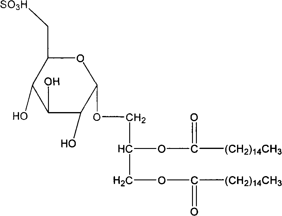 New application of hexadecanoyl-sulfonic-glycerol-glucose ester and its preparation method