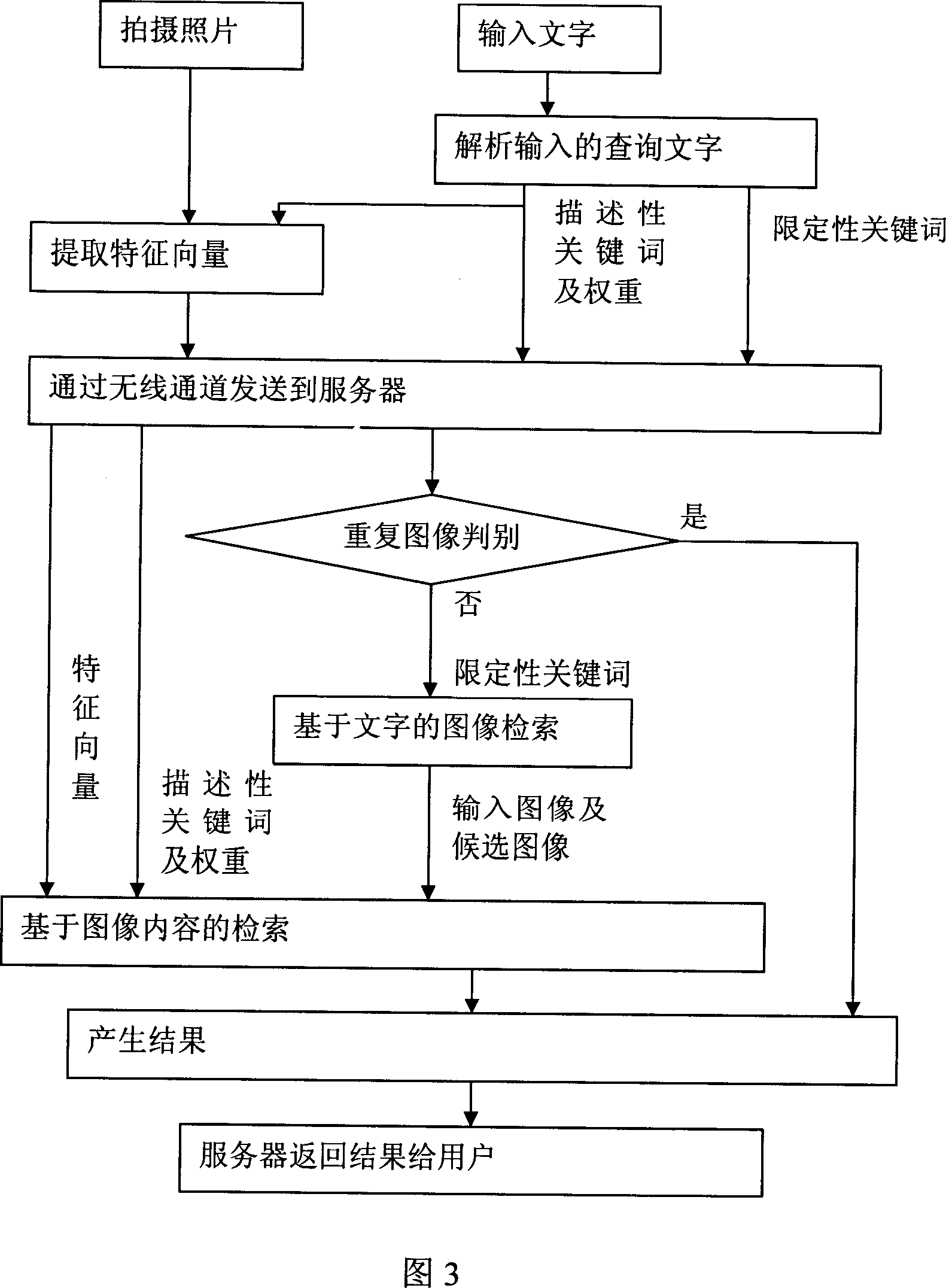 Search system and technique comprehensively using information of graphy and character