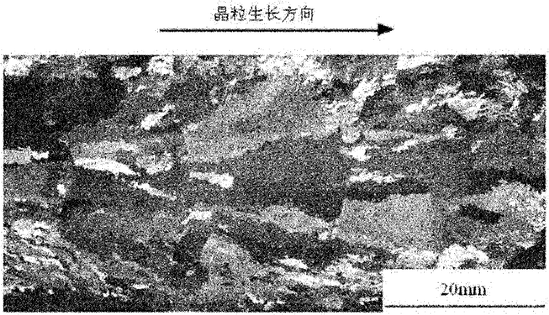 Method for refined and directional solidification of titanium aluminium alloy slab surface structure