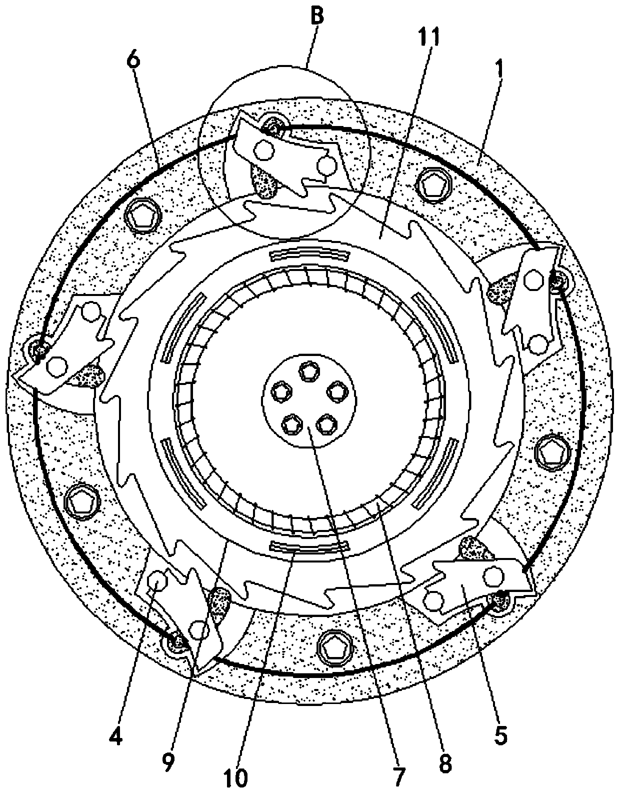 Stall self-locking mechanism for household wind driven generator transmission shaft in field of new energy