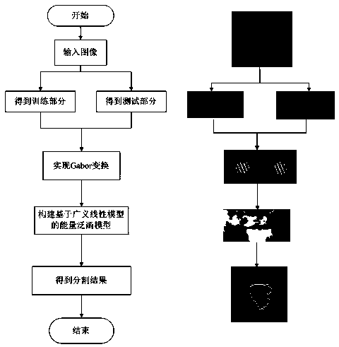 Medical image lesion area segmentation method based on energy functional model of machine learning