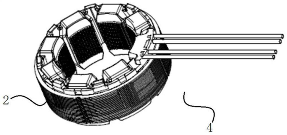 Motor winding component and injection molding motor with winding component