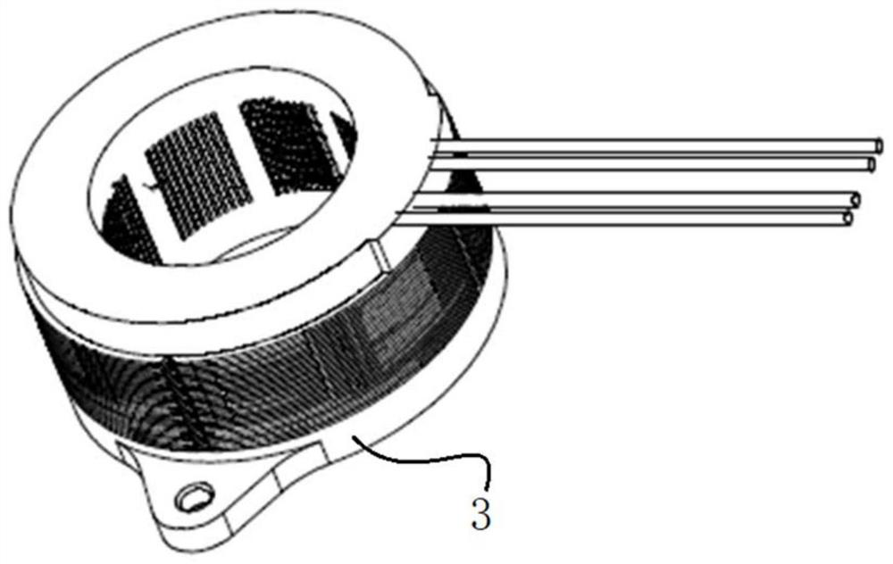 Motor winding component and injection molding motor with winding component