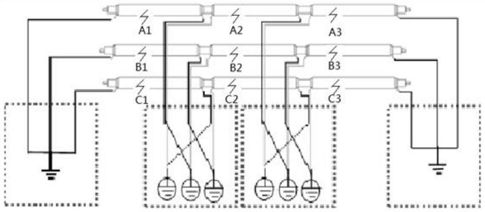 Simulation test device using returned line to perform cable fault simulation