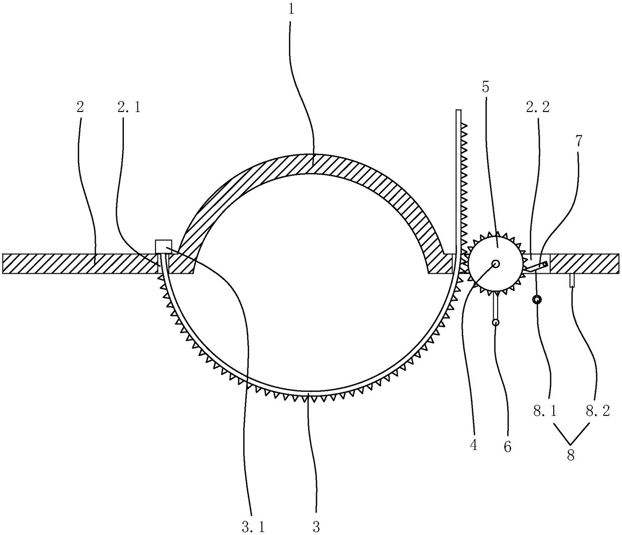 Gear ring type auxiliary fixing device for cable terminal manufacturing