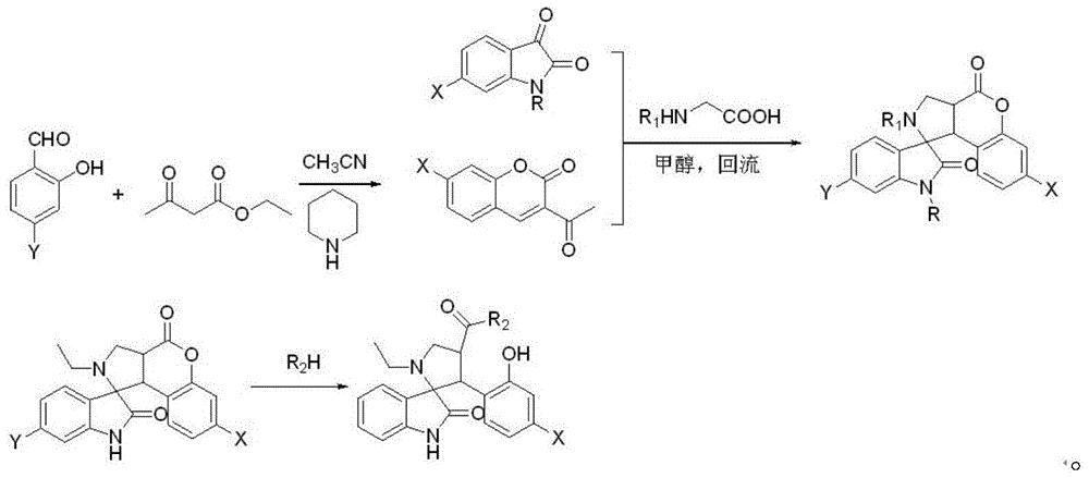 3'-phenyl spirono[indoline-3, 2'-pyrrolidine]-2-ketone derivative and preparation method and application thereof