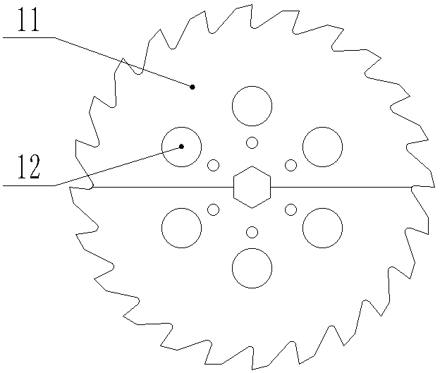 Breaking head structure for cement silo cleaning