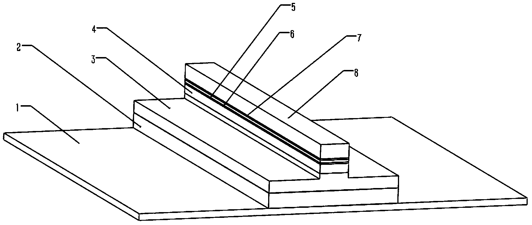 Traveling wave electrode gradual change coupling ridge waveguide InP double-heterojunction photo transistor