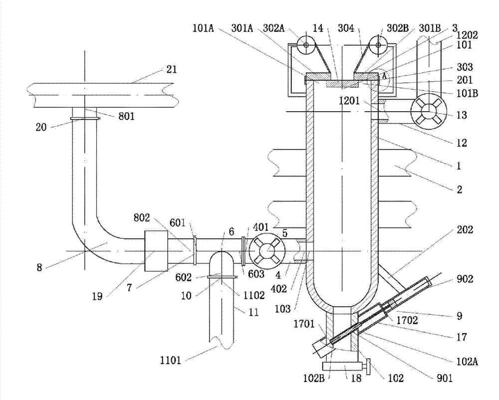 System and method utilizing flue duct waste gas of hot air furnace to bake and preheat charging of blast furnace