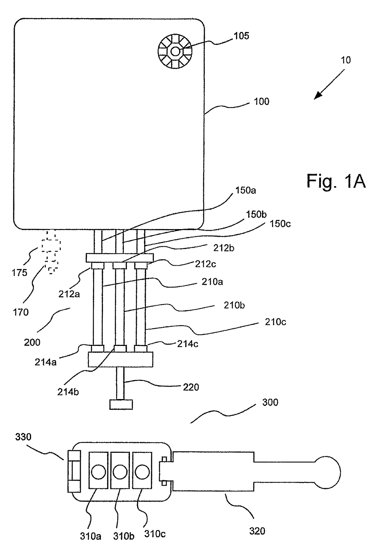 Injection system having readable information stores and method for controlling the operation thereof