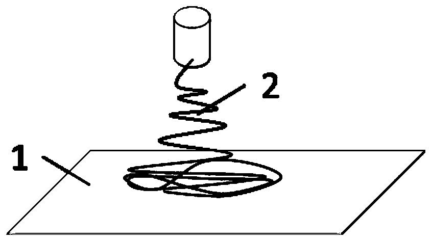 Near field direct writing focusing and micro pattern separation method based on PEO electrospinning film substrate