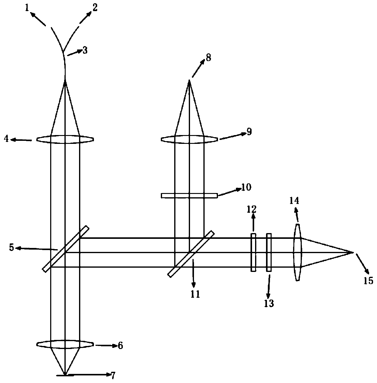 Two-in-one probe capable of simultaneously detecting Raman spectrum and near infrared spectrum