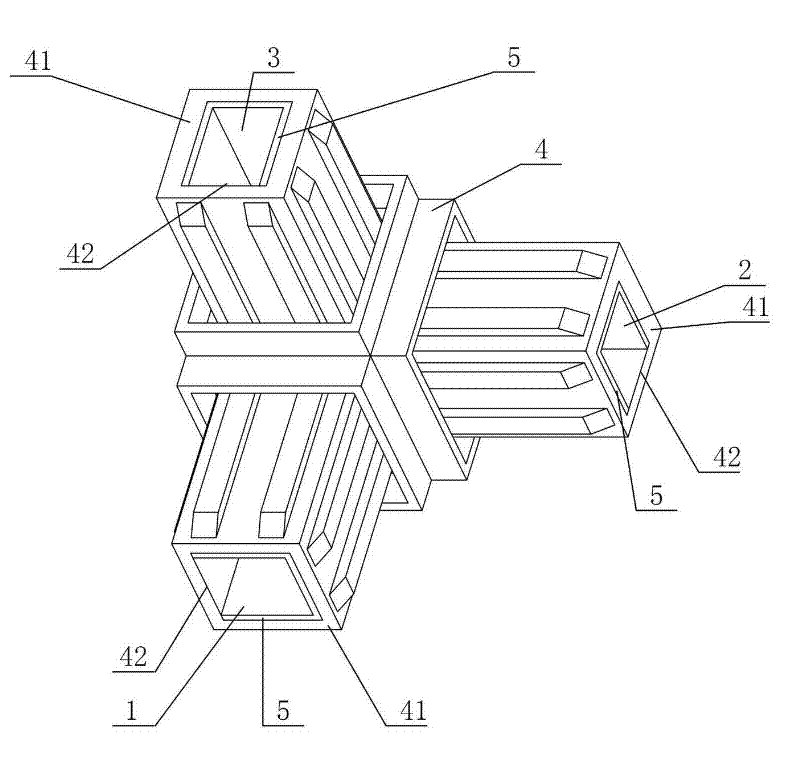 Three-way joint for connecting pipes