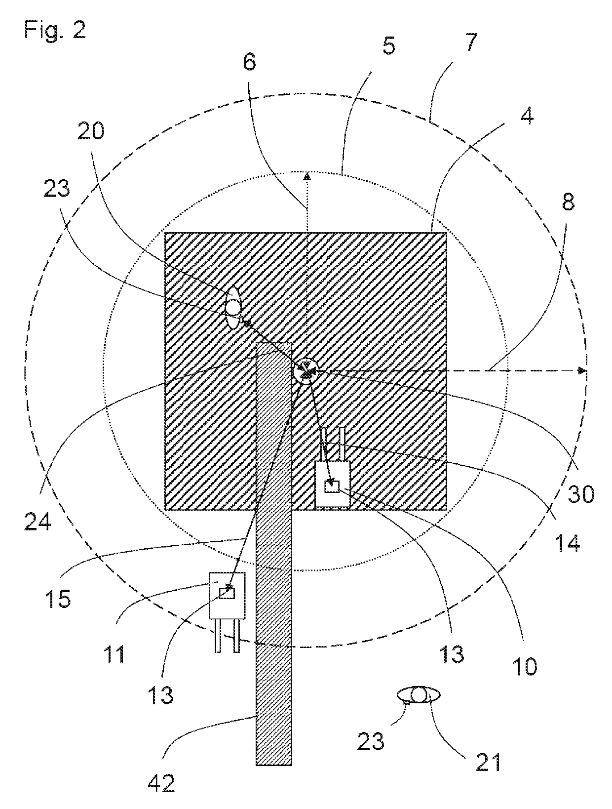 Method and system for collision avoidance in one hazardous area of a goods logistics facility