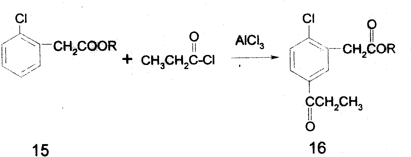 Preparing process of 5-propionyl-2-thiophenyl phenylacetate