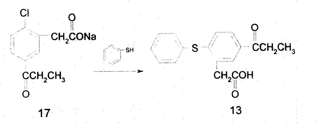 Preparing process of 5-propionyl-2-thiophenyl phenylacetate