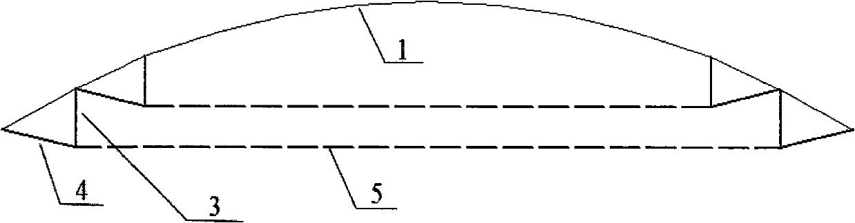 Suspended support arch shell structure