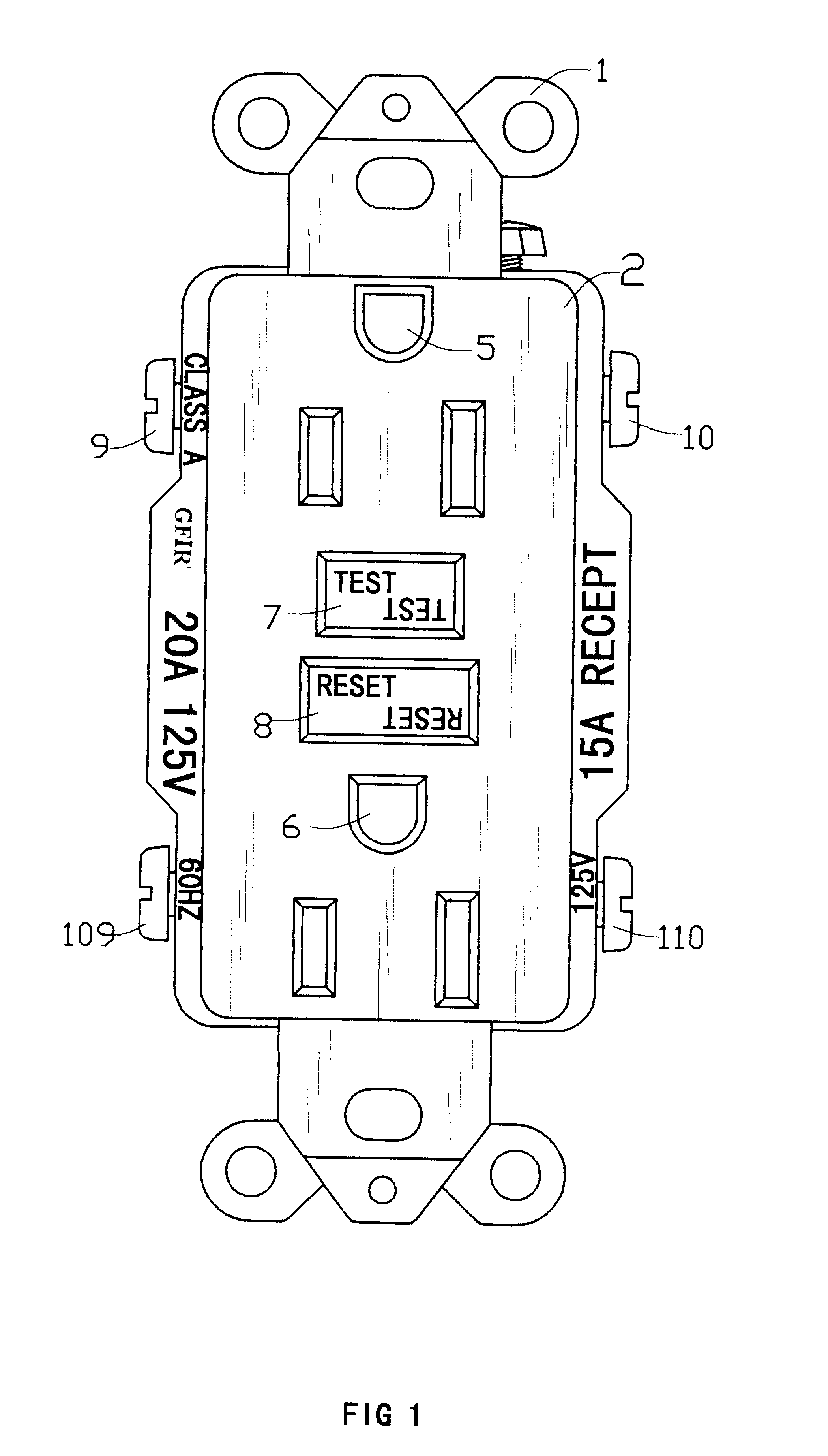 Ground fault interruption receptacle