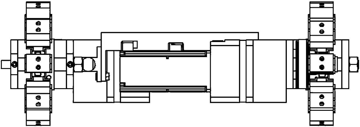 Chassis mechanism of variable diameter adsorbent wall climbing robot and working method