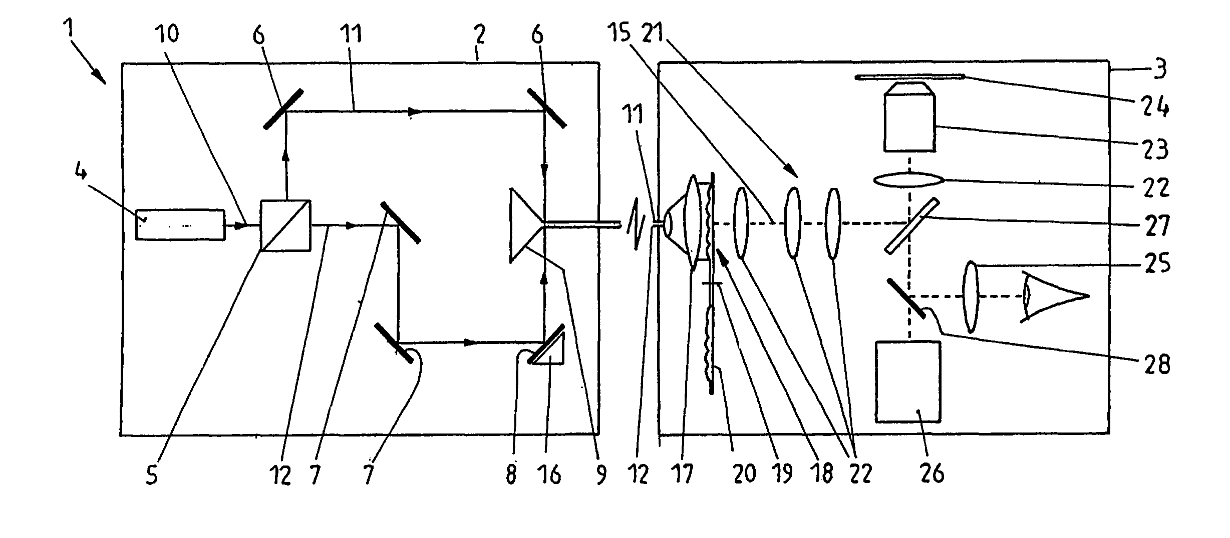 Method and device for multi photon excitation of a sample