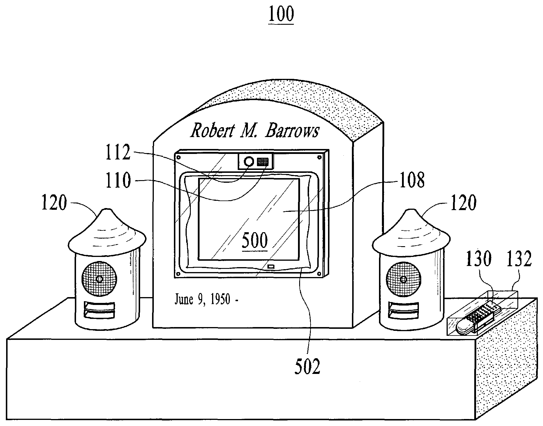 Video enhanced gravemarker