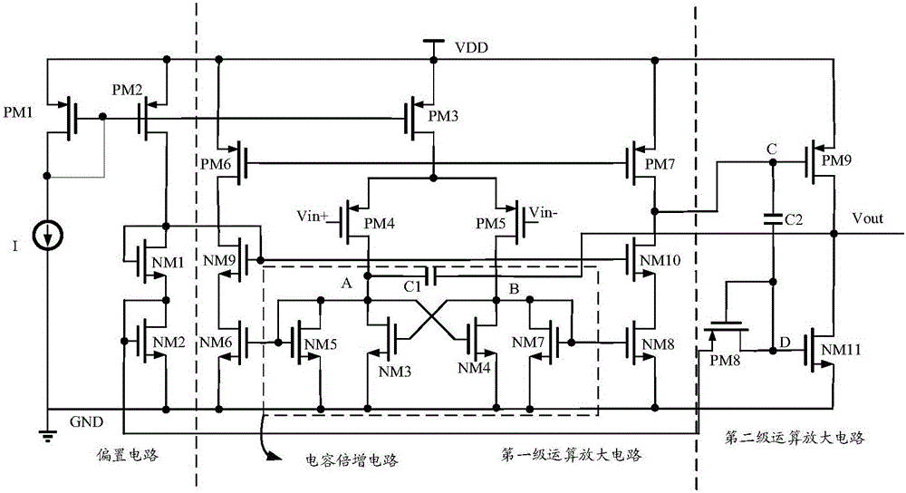 Signal amplification frequency compensation circuit applicable to RFID (Radio Frequency Identification) reader