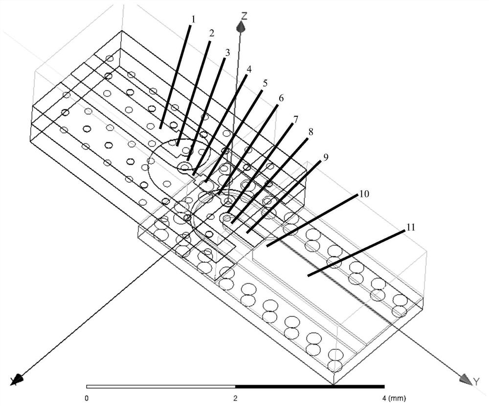 Ultra wide band millimeter wave vertical interconnection structure based on HTCC