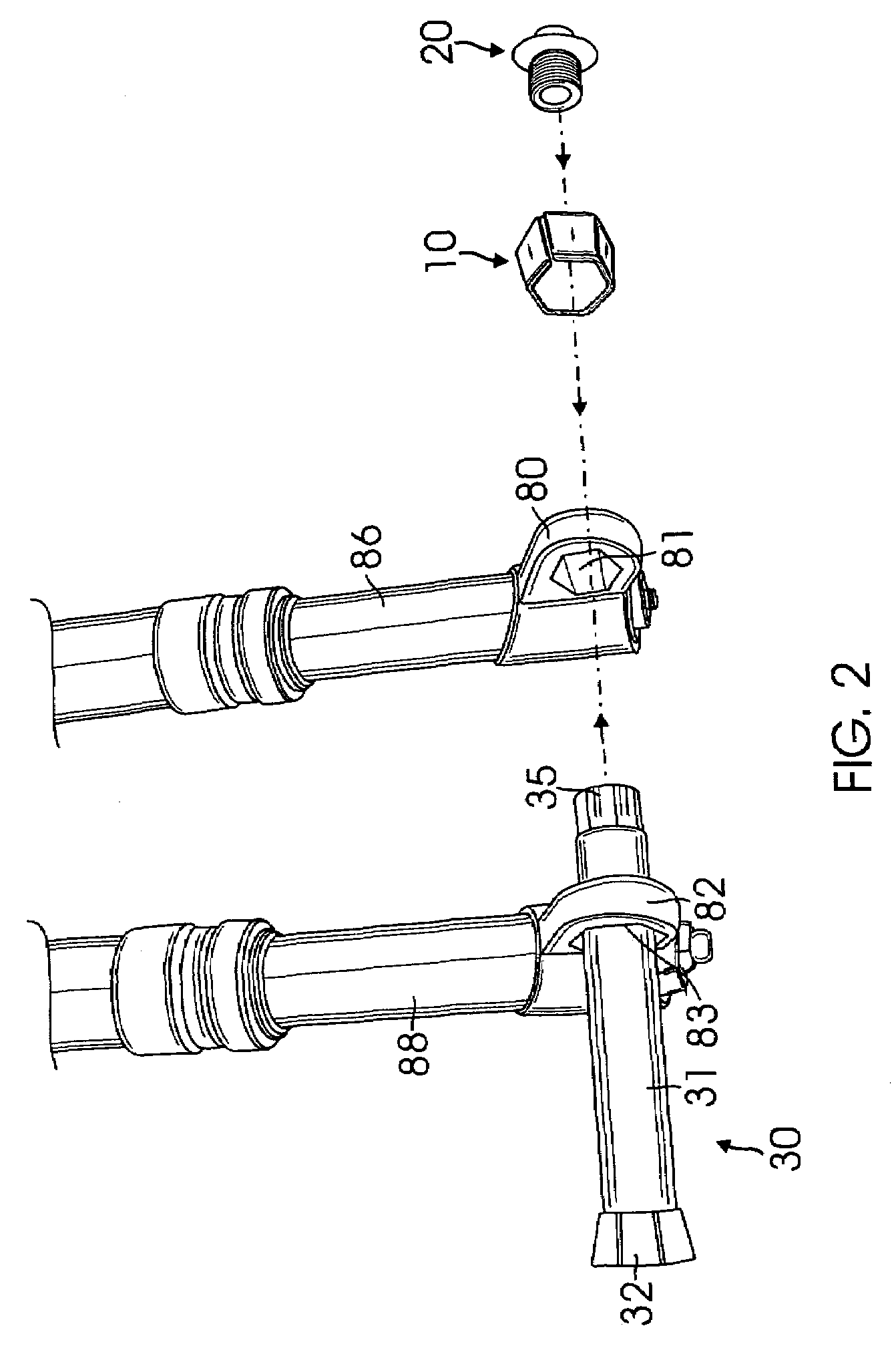 Axle with non-round tapered ends affixed into fork leg dropouts with openings that match the axle ends for a bicycle fork