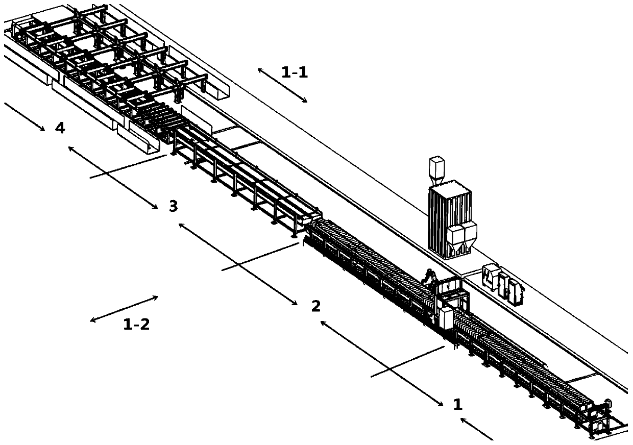 Automatic sectional material cutting production equipment and method