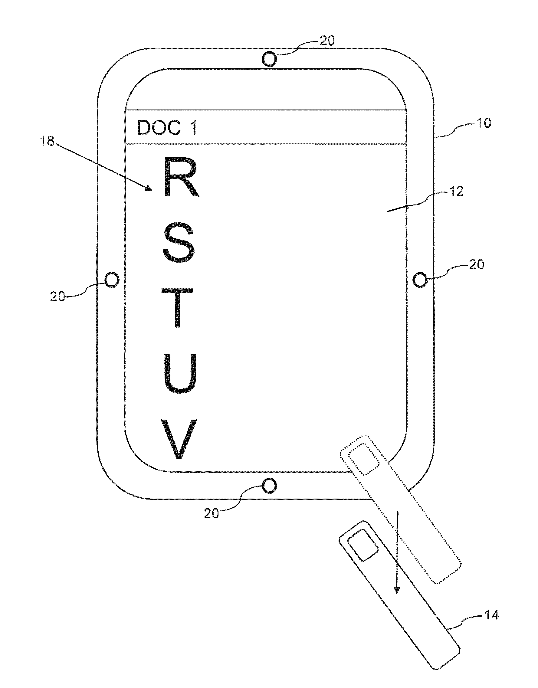 Moving an image displayed on a touchscreen of a device having a motion sensor