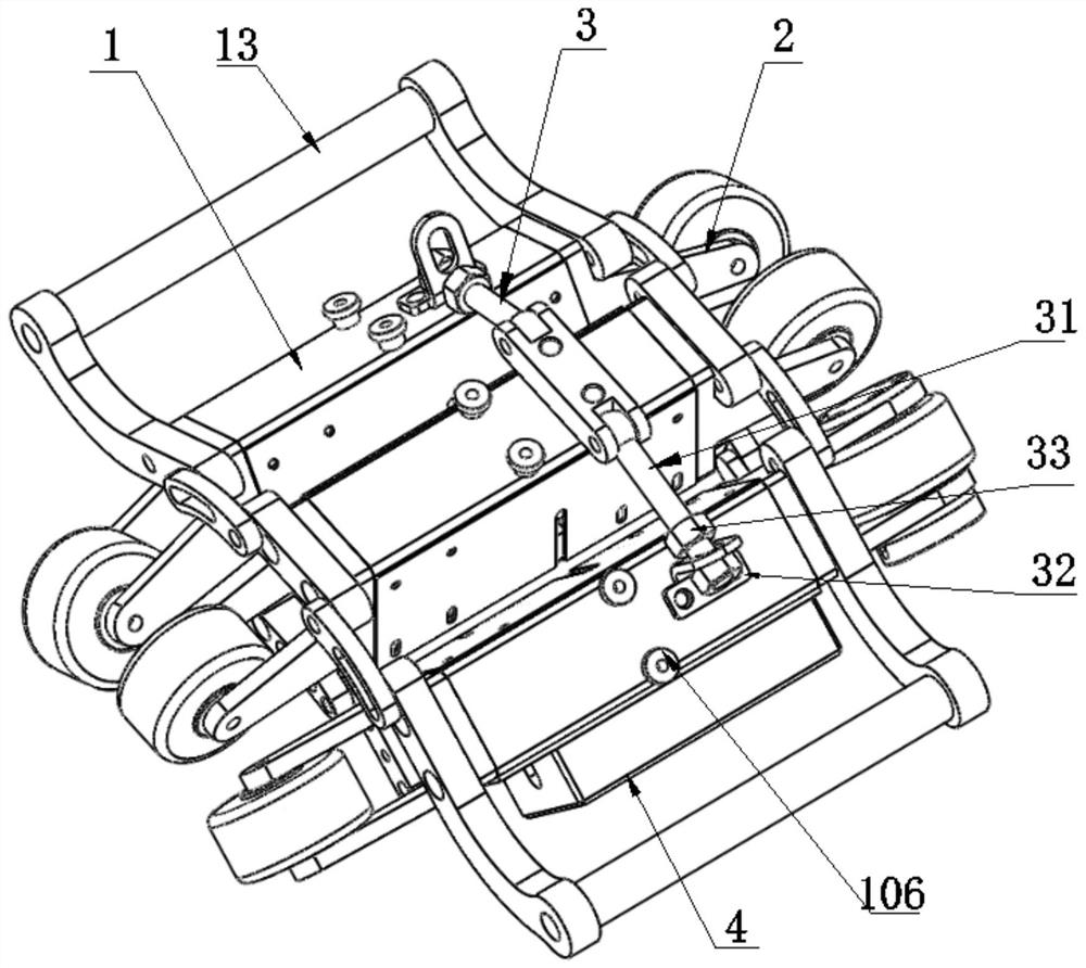 A magnetic flux leakage detection probe for variable-diameter steel pipes